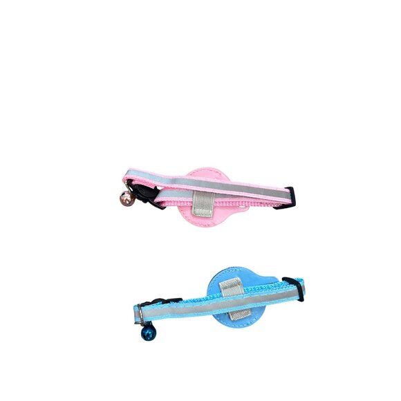 Apple‎ AirTag Holder Adjustable Pet Collars With Bell In Pink & Blue  Secure Fit - Picture 2 of 3